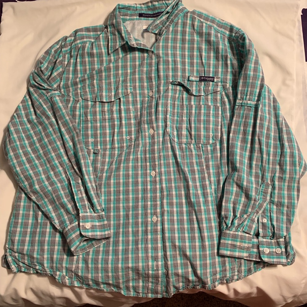 Women’s Plus Columbia Button Down Top 2X